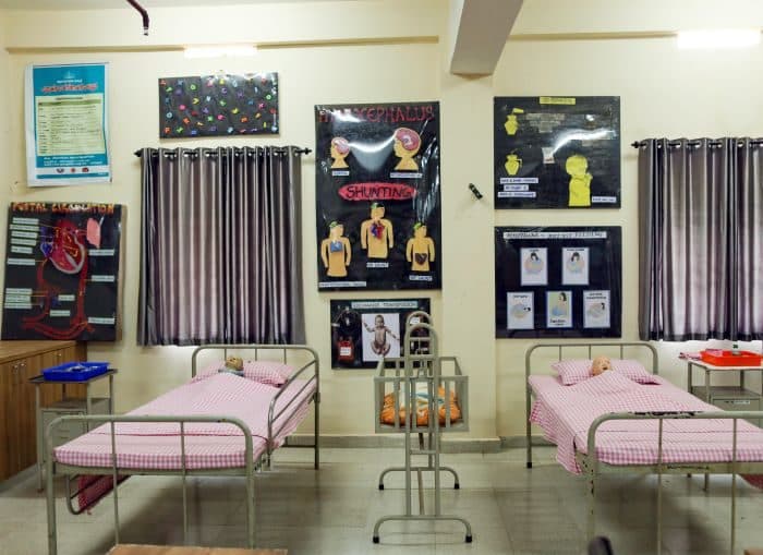 MCH and OBGY lab with infant mannequins and teaching charts