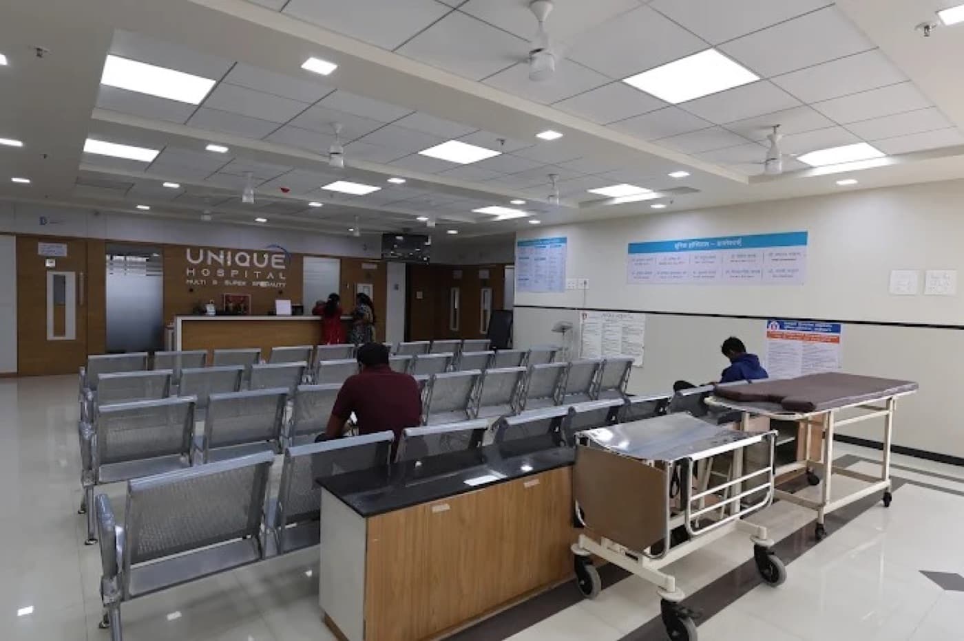 Hospital reception and OPD waiting area